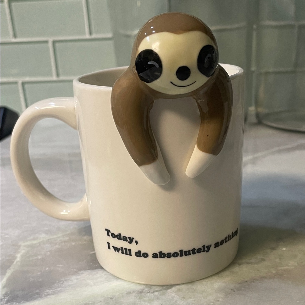 Sloth Ceramic Mug with Quote